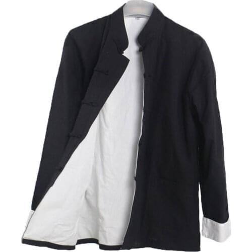 Umorden Long Sleeve Two Sided Traditional Chinese Clothes Tang Suit Top Men Kung Fu Uniform Outfit Clothing for Men