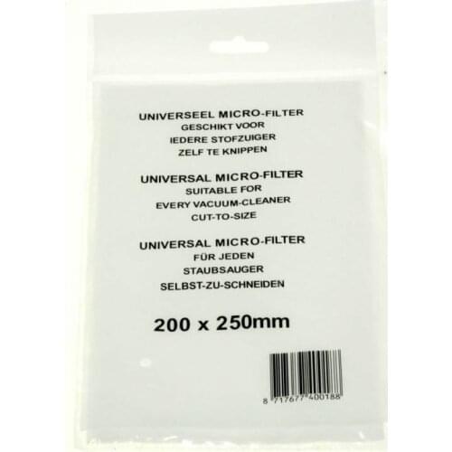 Universal microfilter ritagliabile vacuum cleaner 250x200 25x20