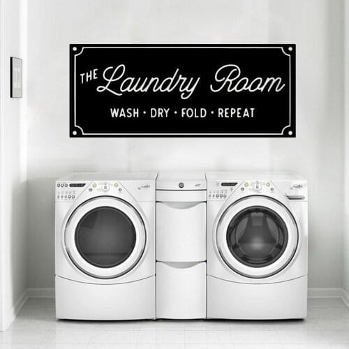 Vinyl Wall Sticker For Laundry, Laundry Decoration On Bathroom Laundry Room Wall, Commercial Commercial Mall Wall Decal