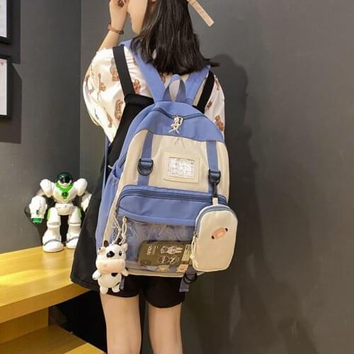 Kawaii Waterproof Travel Mochila for Girl School Bag Black Nylon Rucksack Women Backpack Fashion Female College Bookbag
