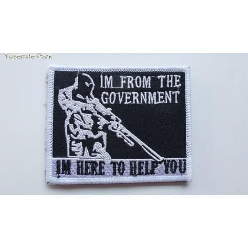Embroidered I' m here to help you Military patches hook funny tactical patch molle badges usa army For Jackets hat