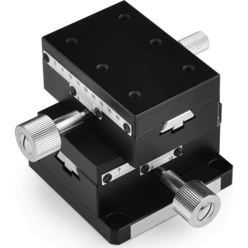 X Axis dovetail guide type manual displacement platform Gear drive knob adjustment slide LWX4040