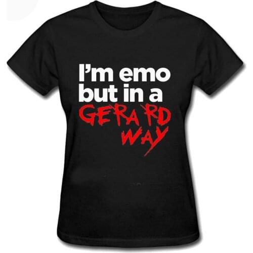 I'm Emo But In A Gerard Way Unisex Funny My Chemical Romance T-Shirt Printed Lady Funny Cotton Women Girls Black Harajuku S-XL