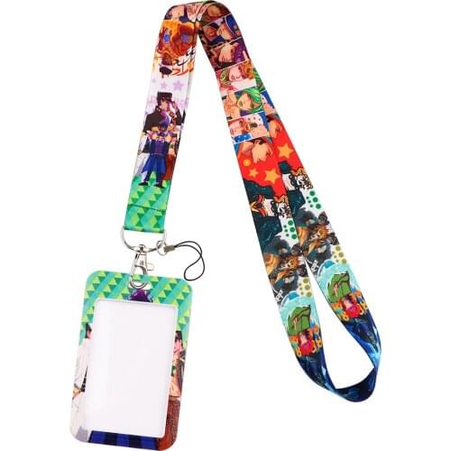 DB729 Japanese Anime Lanyard Credit Card ID Holder Bag Student Women Travel Card Cover Badge Car Keychain Decorations