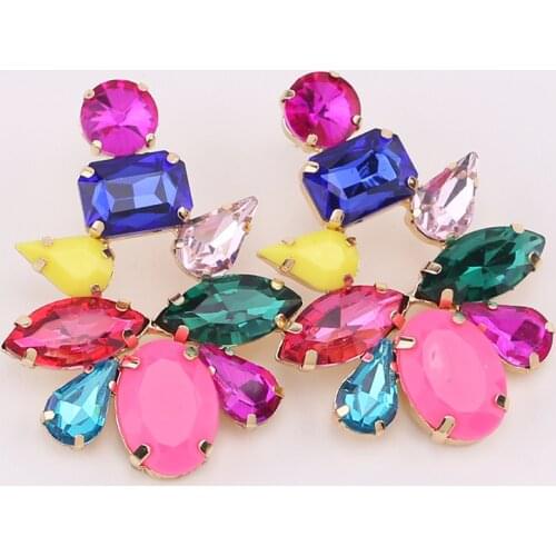 Aretes Women Earrings New Trend Rhinestone Womens Stud Earrings Dinner Party Fashion Statement Jewelry Accessories For Women