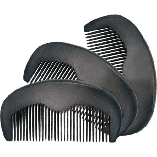 1PCS Natural Peach Wood Fine-Tooth Black Color Small Comb For Men Beard & Women Hair Care Engraved Logo