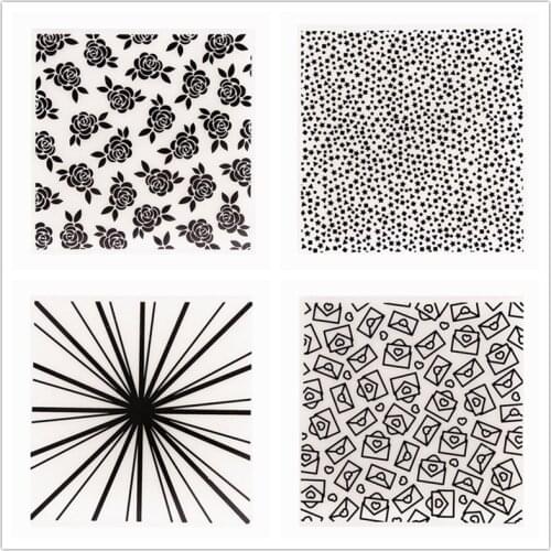 15x15 Magic Flower Embossing Folders Plastic Halloween Scrapbooking DIY Template Fondant Cake Photo Album Christmas Card Making