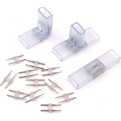 2 pin I L T Shape Corner Connector for 110V 220V 8x16MM Single Color Neon Middle Connectors for Single/Double Side Light Neon