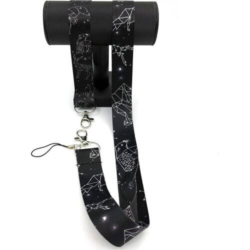 24pcs 1set Starry animal Twelve constellations Neck hand Strap Lanyards ID badge card holder keychain Ribbons webbings Wristlets