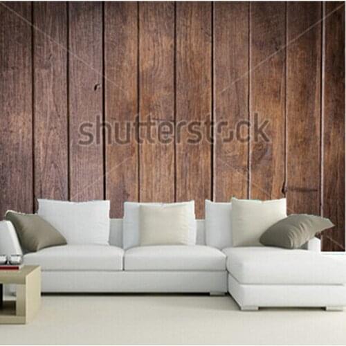 The custom 3D murals,timber wood brown wall plank vintage background,living room sofa TV wall bedroom wall paper