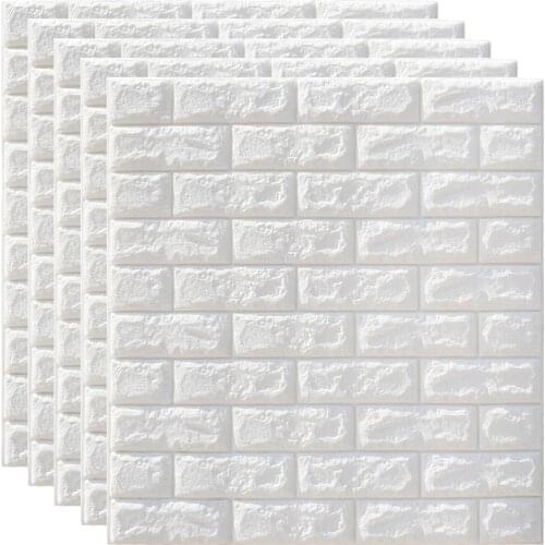 10pcs 3D Brick Wall Stickers Wallpaper Decor Foam Waterproof Wall Covering Wallpaper for Kids Living Room DIY Background