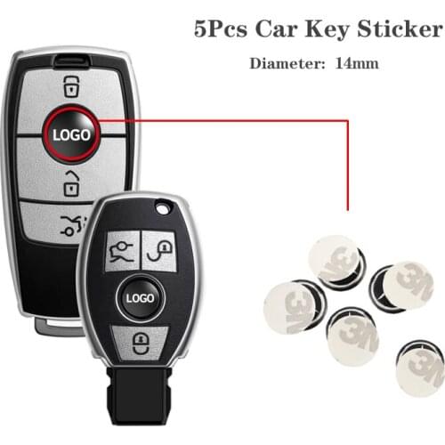 5Pcs 14mm Car Styling Key Metal Logo Sticker For Benz AMG W108 W124 W126 W140 W168 W169 W176 W177 W203 W204 W205 W210 W211 W212