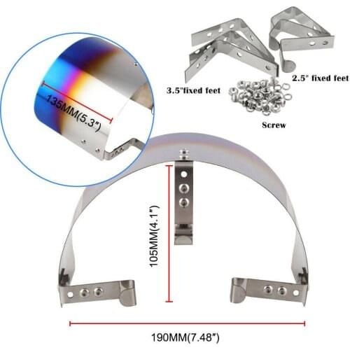 Car 2.25" TO 3.5" Filter Cover Universal Stainless Steel Neo Chrome Silver Air Intake Filter Cover Heat Shield for Racing