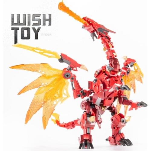JINBAO Transformation Beast Wars DF07 DF-07 Optimal Mega Flame Red Dragon BW Anime Action Figure Robot Toys