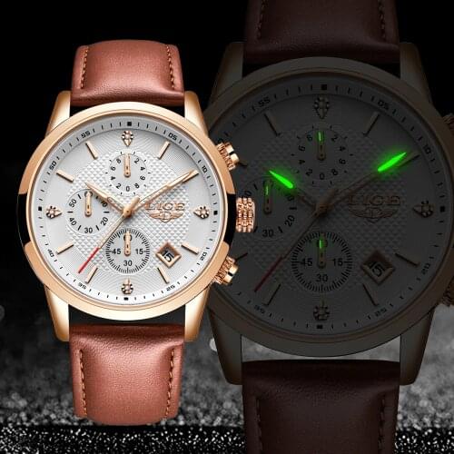 LIGE 2020 New Watch Men Fashion Sport Quartz Clock Mens Watches Brand Luxury Leather Business Waterproof Watch Relogio Masculino