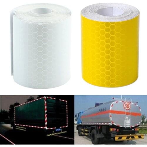 1Pc Colorful Silver White Reflective Safety Warning Conspicuity Tape Film Sticker