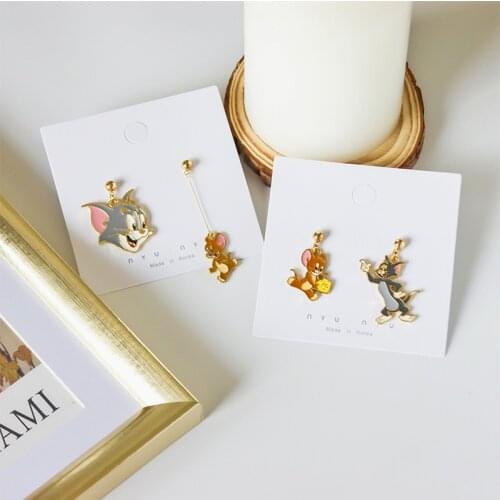 Childrens Cartoon Cute Refreshing Soft Sweet Girl Student Fresh And Lovely Simple Asymmetry Earrings Girlfriend Ear Clip Boy