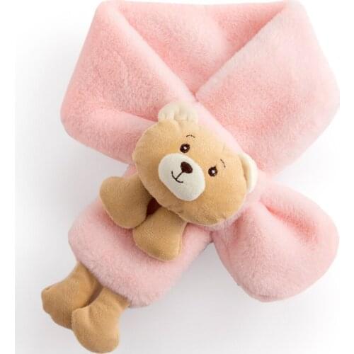 Childrens Cute Cartoon Bear Design Scarf Autumn and Winter Ring Keep Warm for Boys and Girls