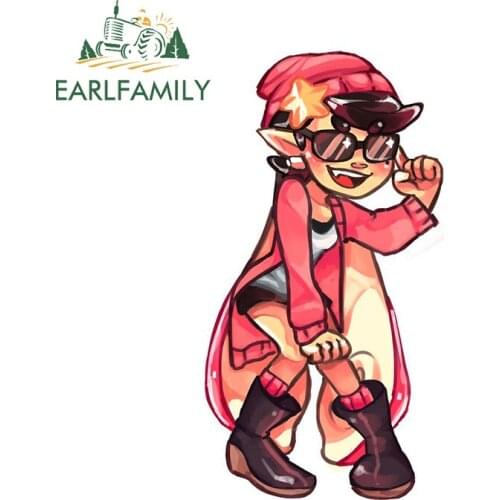 EARLFAMILY 13cm x 7.4cm for Splatoon Funny Car Assessoires Stickers Waterproof Occlusion Scratch Decal Windows Vinyl Car Wrap
