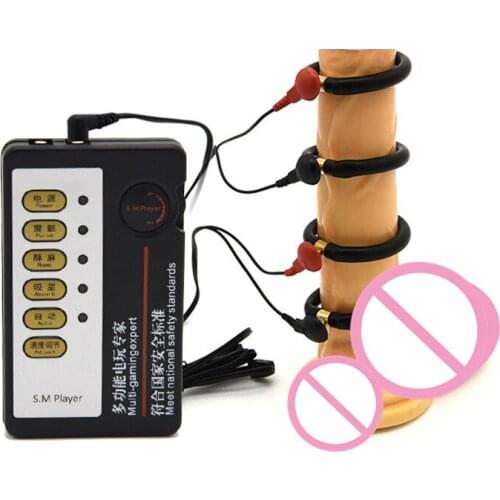 Electro Shock Massager Sex Toys For Men Sex Accessories Male Penis Stimulator Electric Shock Penis Ring