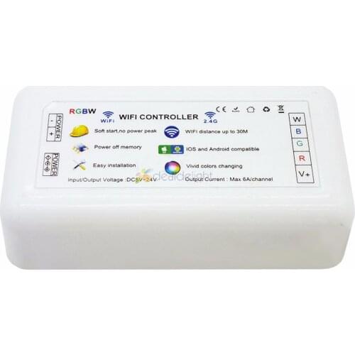 H802 WiFi RGBW LED Controller iOs Android APP WiFi LED Controller DC5V-24V input 6A*4CH output for RGBW RGBWW LED Strip