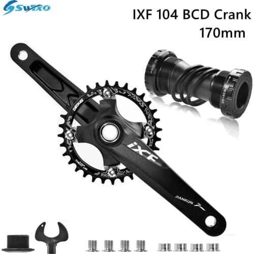 IXF MTB Crankset Aluminum Alloy 170mm Bike Cranks BB Bottom Bracket 104BCD 32T 34T 36T 38T for Shimano FSA Giant Bicycle Parts