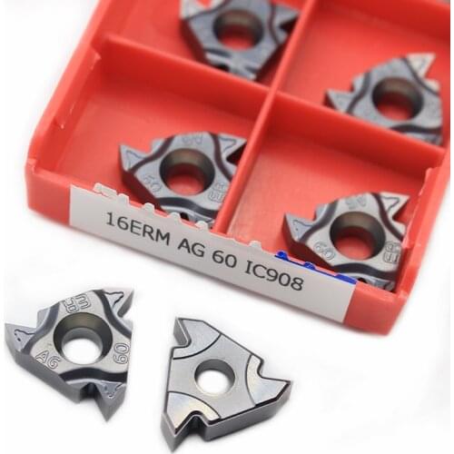 10pcs Thread 16ERM AG60 IC908 Carbide CNC Threaded Carbide Inserts Thread Lathe Turning Blade Tool Tungsten Carbide Insert