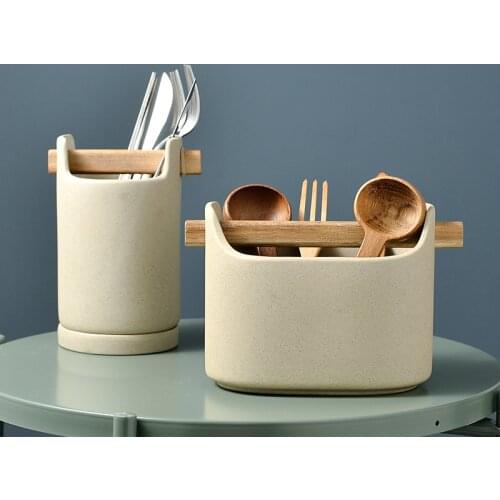 Ceramic Chopstick Holder Home Multifunctional Nordic Desktop Kitchen Creative Portable Decoration Chopstick Basket Storage Tool