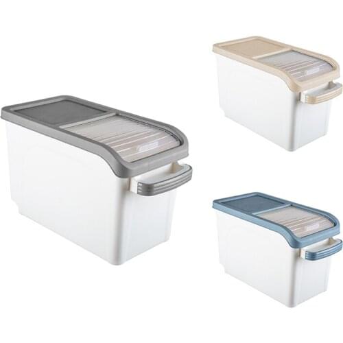 15Kg Rice Storage Box Grain Cereal Dispenser Flip Lid Food Organizer Container Rice Container Portable Organizer