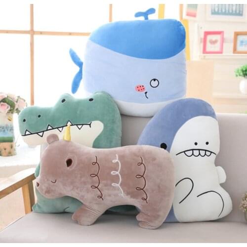 Creative Gift Siesta Pillow Sea Animal Pillow Plush Toy Doll Ragdoll Crocodile Shark Whale Cushion Sofa