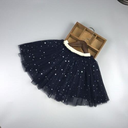 Baby Girls Lace Skirts Kids Fluffy Skirt Fashion Long Skirt Children Princess Tutu Dot Star Party Skirt