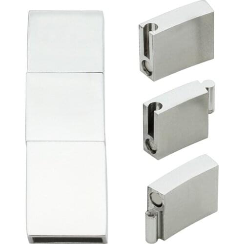 Square Stainless Steel Silver Color 10*5.5MM Magnetic Clasps Jewelry Findings fit Leather Cord Men Bracelet Making Diy