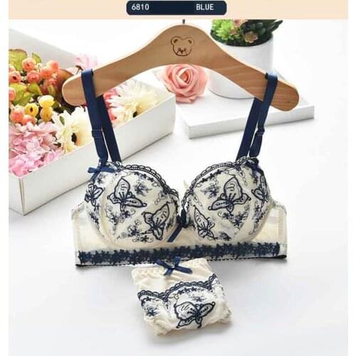 Summer thin section Japanese cute student underwear suit female summer sweet little girl small bra gathers bra set 6810