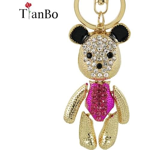 Cute Elephant Pretty Crystal Bear Keychains Beautiful Bag Pendant Car Key Ring Key Chains Christmas Gift Jewelry