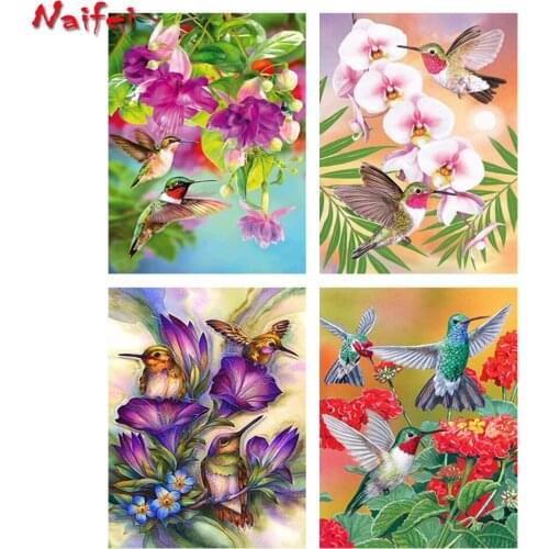 DIY 5D diamond painting digital kit,full diamond feather hummingbird embroidery diamond painting adult cross stitch crafts gift
