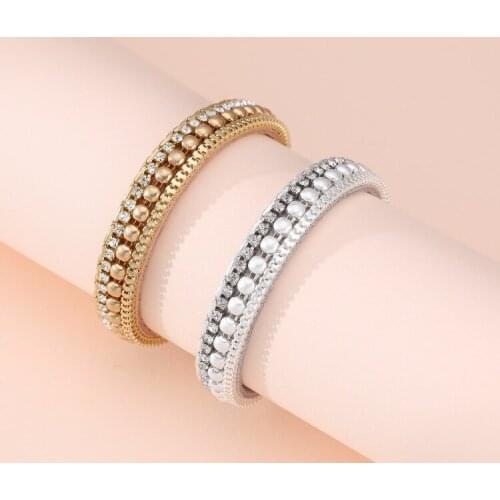 ORNAPEADIA Hot Sale PU Leather Crystal Multi-layer Thin Chain Light Luxury Bracelet Magnetic Clasp Bracelet Jewelry Wholesale