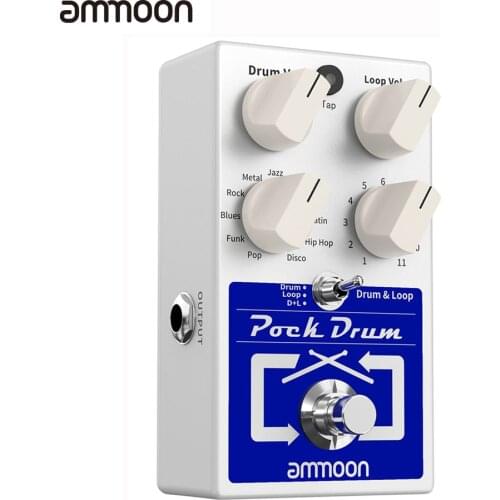 Ammoon PockDrum Drum & Loop Guitar Effect Pedal Built-in Looper Max. 20min Recording Unlimited Dub Tracks Guitar Accessaries