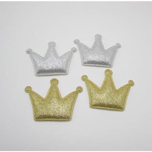 Sew on Mix Color 5x6cm 20pcs/lot Shiny Crown Padded Appliques for Cloth Decoration, Crown Hair Accessories