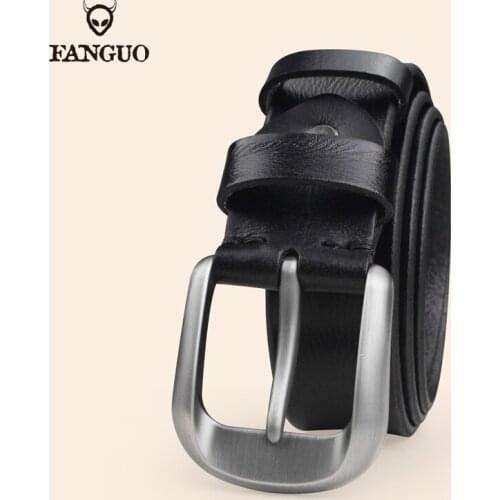 Handmade High Quality Genuine Leather Belts Mens Casual Jeans Strong Belt Womens Belt Pin Buckle Belts Flexible