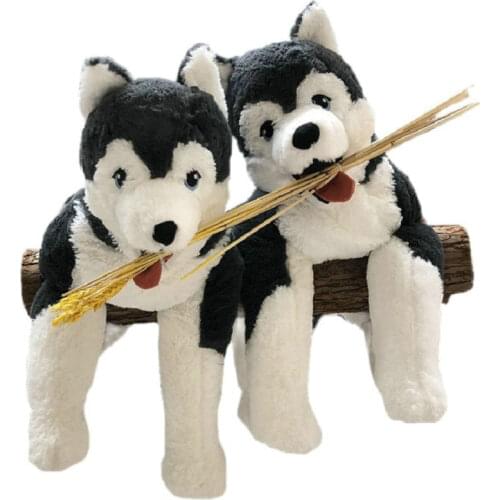 Cute Plush LIVLIG Husky Dog Toy Pillow Stuffed Siberian wolf Long Plush Lifelike Dog Doll toys Birthday Gift for Kids
