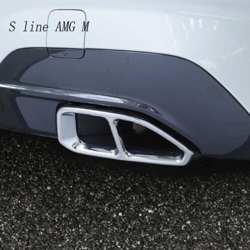 Car Styling Trunk Automobiles Tail Throat Decor paenl frame For BMW 3 series G20 G28 Exhaust Pipe Cover Sticker Auto Accessories