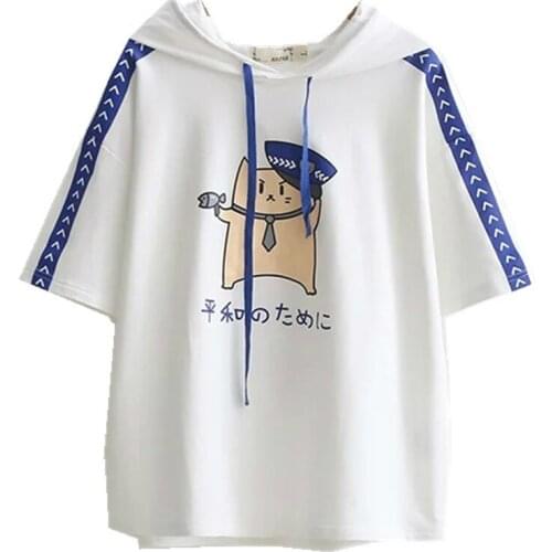 XUANHAO Casual Women Hooded Sweatshirts Summer Harajuku Hoodies Loose Short Sleeve Pullovers Tracksuits Female Sudader