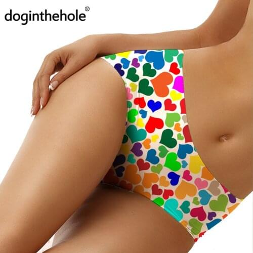 Cute Rainbow Heart Printed Briefs for Female 2020 Fashion Seamless Panties Teen Girls Breathable Bikini Underwear Lingerie mujer