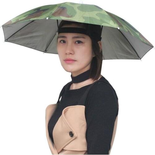 Outdoor Foldable Anti-Rain Sun Shade Adult Head Umbrella Fishing Cap Headwear Head Umbrella
