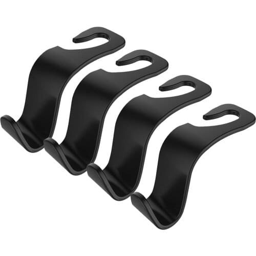Universal Car Headrest Back Seat Hook 4pcs Seat Hanger Vehicle Organizer Holder For Handbags Purses Coats And Grocery Bag