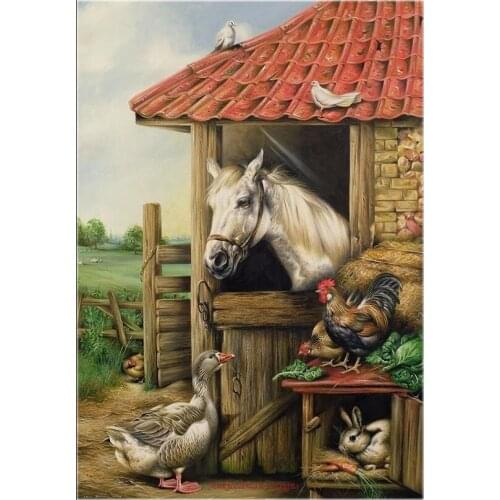 Embroidery Counted Cross Stitch Kits Needlework - Crafts 14 ct DMC DIY Arts Handmade Decor - Farmyard Friends