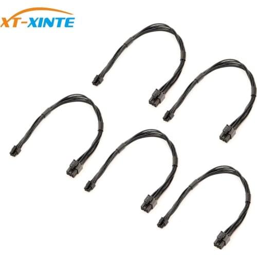 XT-XINTE 5PCS Graphics Video Card Mini 6Pin to PCI-E 6PIN Power Cable Cord 30cm Connector Wire for Mac Pro G5 Macbook