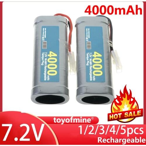 2-5x Tamiya RC 7.2V 4000mAh Gray Plug NiMh Rechargeable battery pack