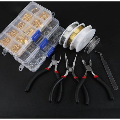 1 Box Jewelry Tool Sets Rings/Lobster Clasp/Hook/Torus/Needle/Clip Making Box Beads Kit For Jewelry Making Findings DIY Necklace