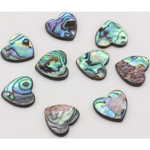 10pcs Natural Shell Beads Love Heart Abalone Paua Shell Loose Beads Charms for DIY Jewelry Making Necklace Bracelet Fine Gift